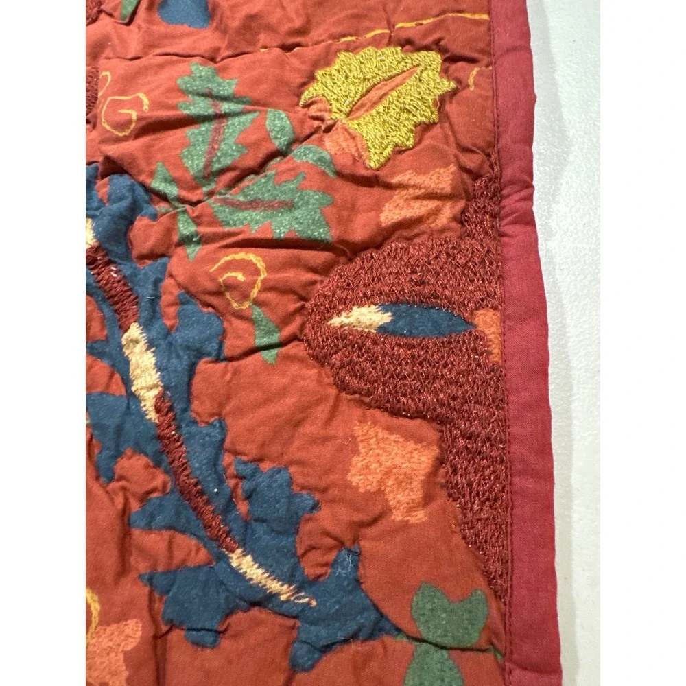 Pottery Barn Mazie Suzani Quilted Standard Sham Set Red Multi 7916263 2pc